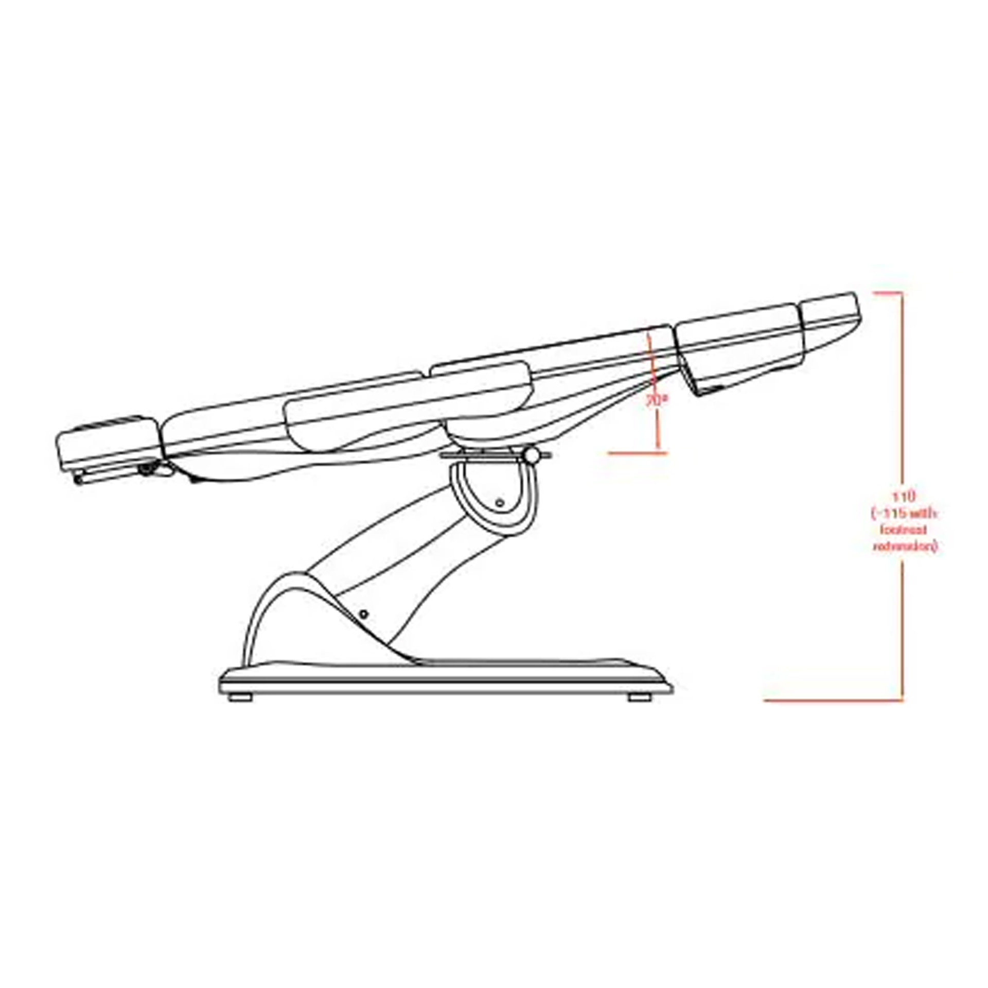 Beauty treatment chair/couch Aurelia, 4 motors, heating, white
