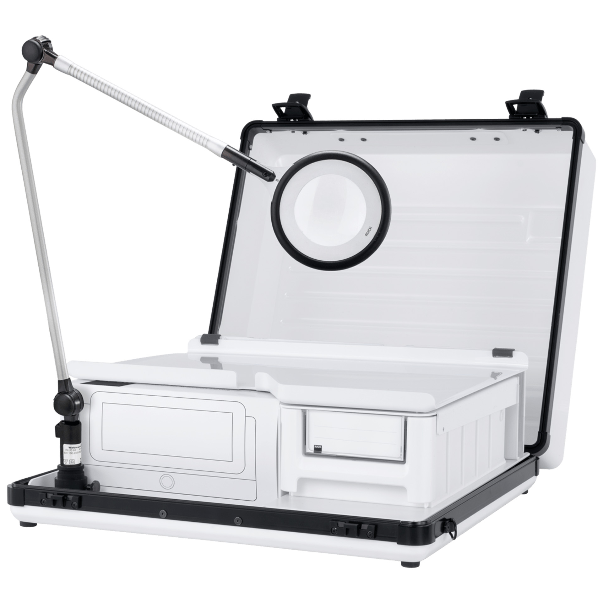 RUCK mobilsystem Koffer für Fußpflegerät mit Lupenleuchte schwarz