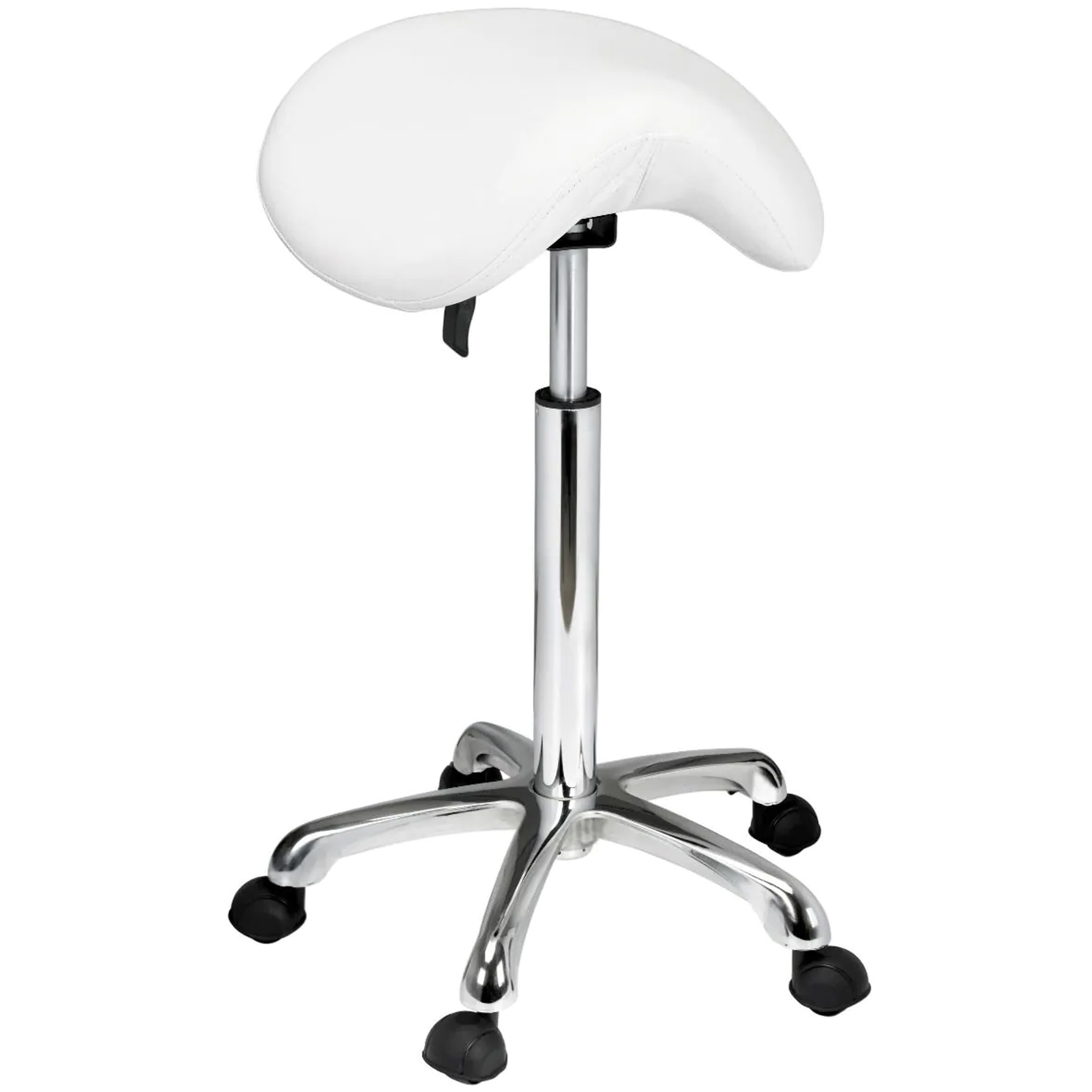 Drehhocker mit Sattelsitz, weiß