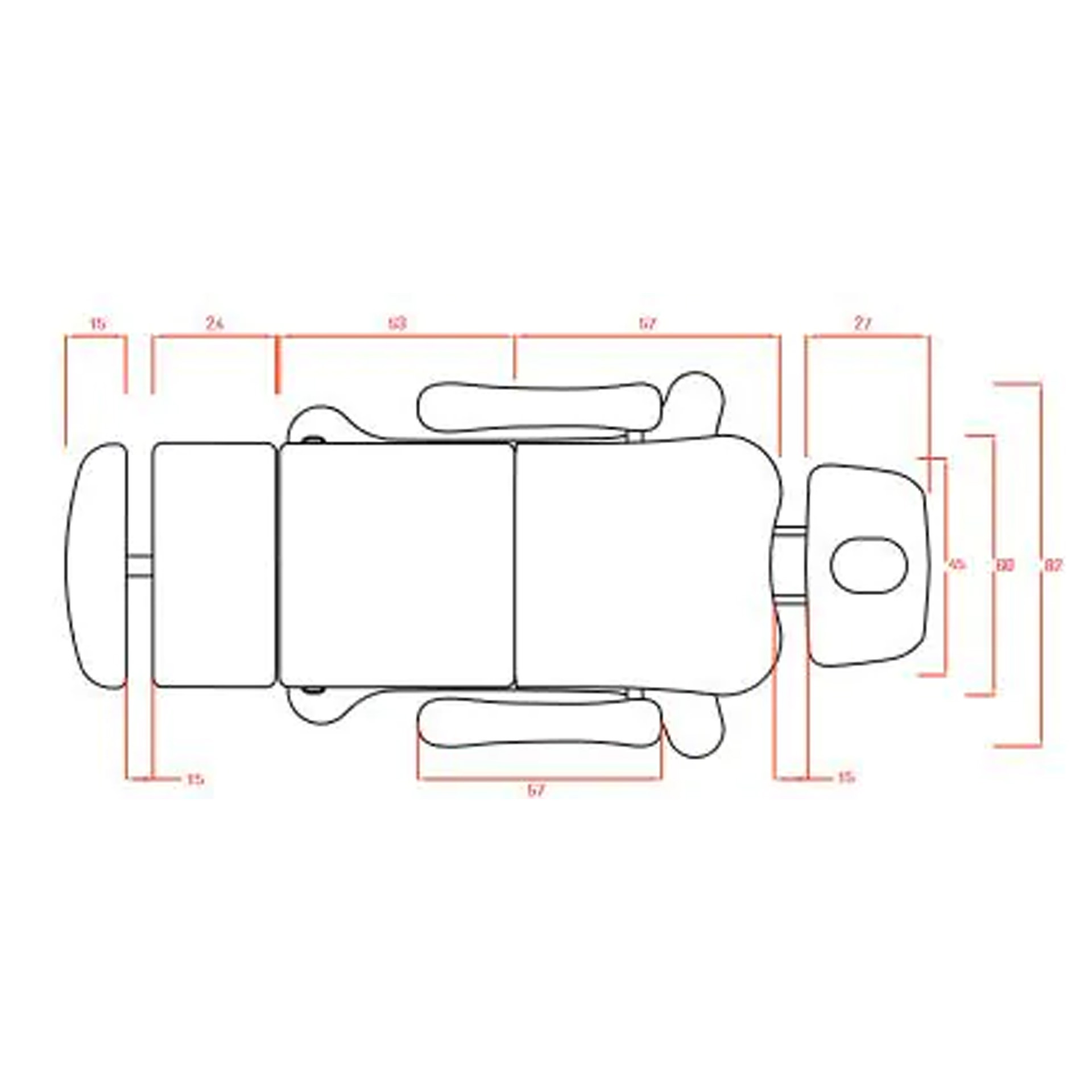 Beauty treatment chair/couch Aurelia, 4 motors, heating, white