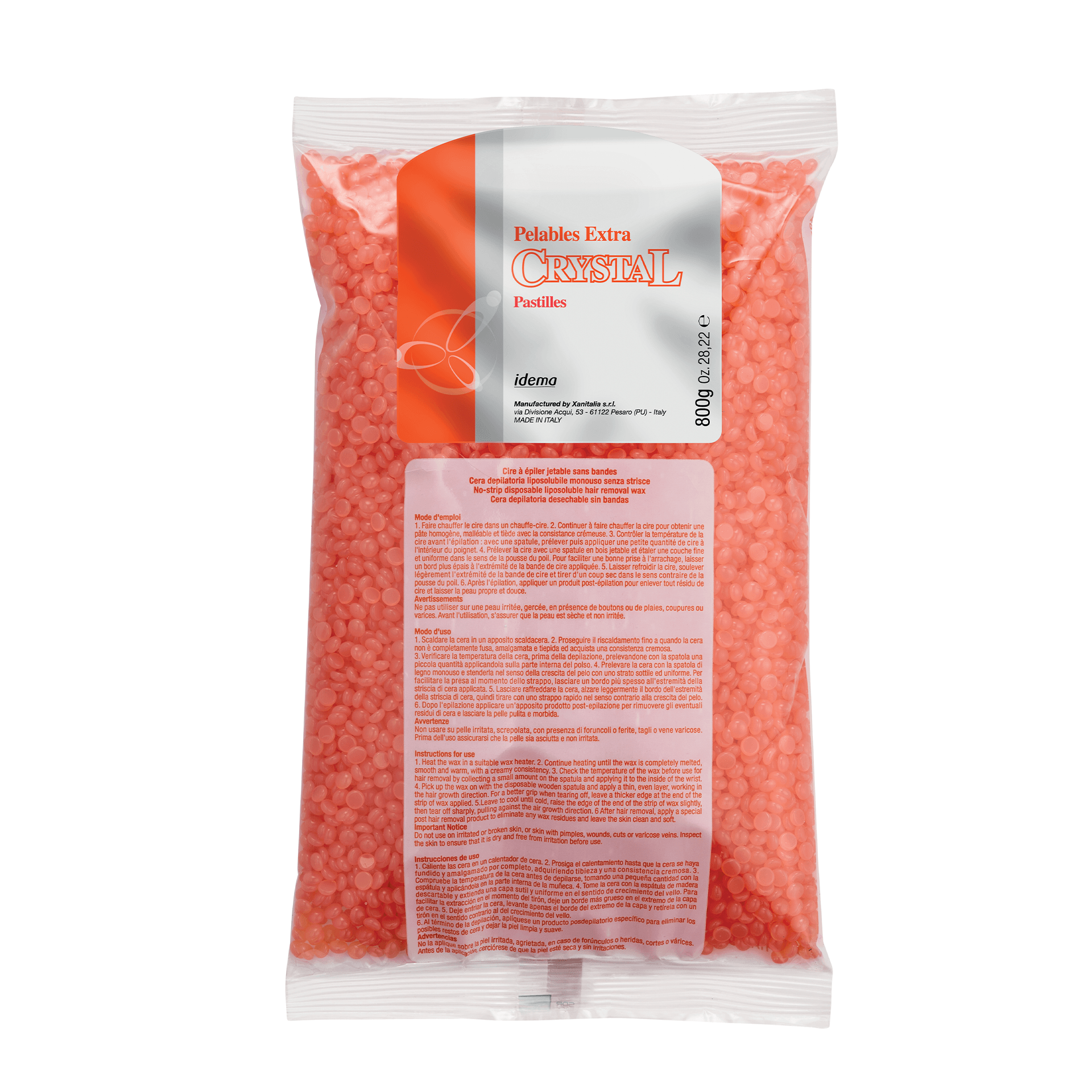 Wachsperlen extra crystal, Orange, 800 g