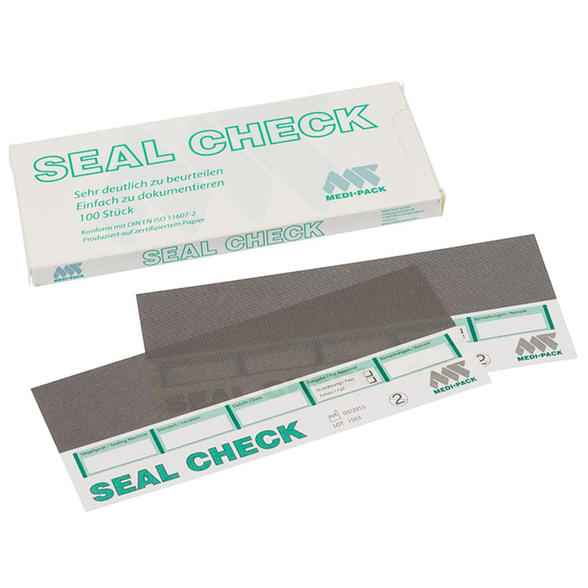 Seal Check test strips, 100 sheets