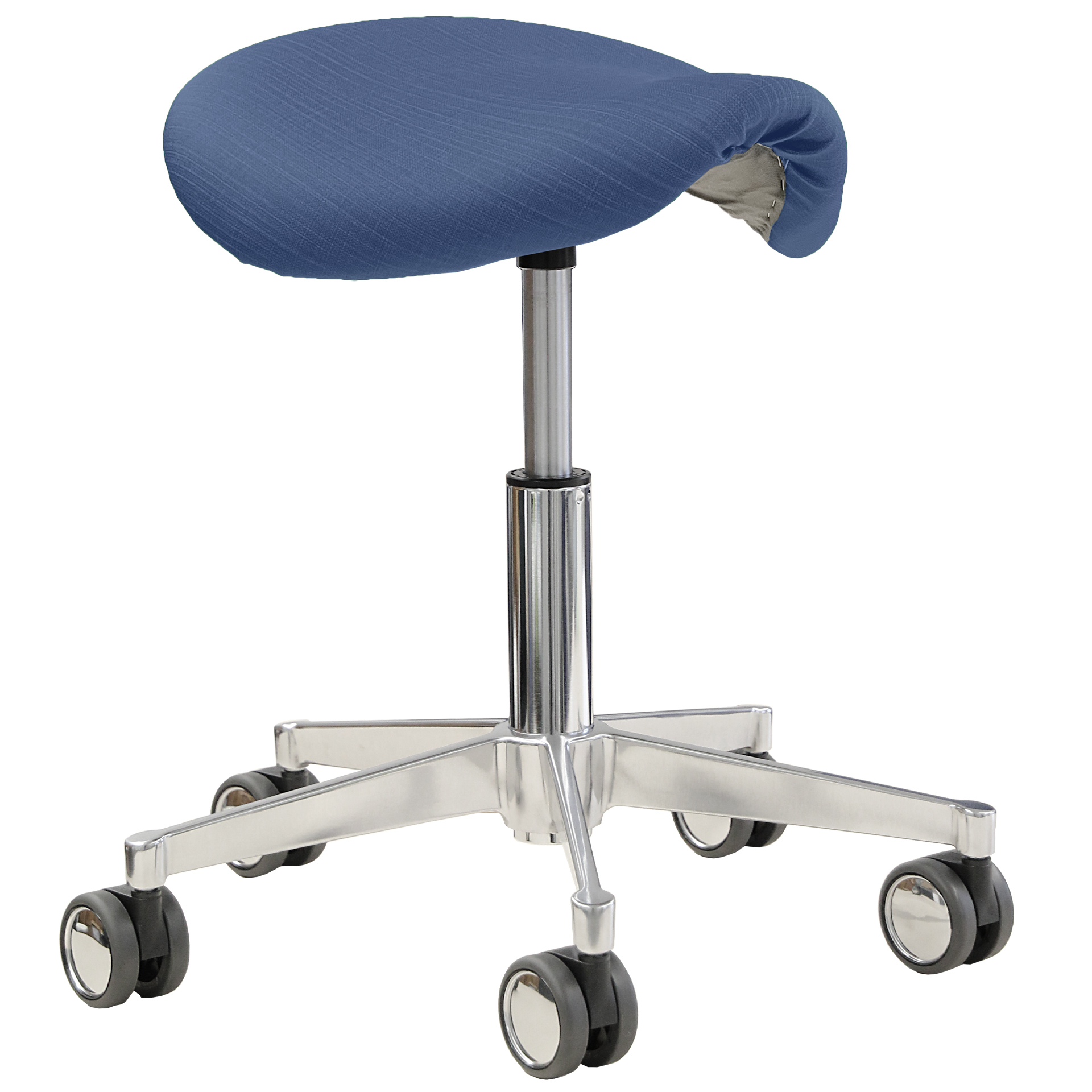 Funktionsdrehhocker mit Sattelsitz, Urban blau