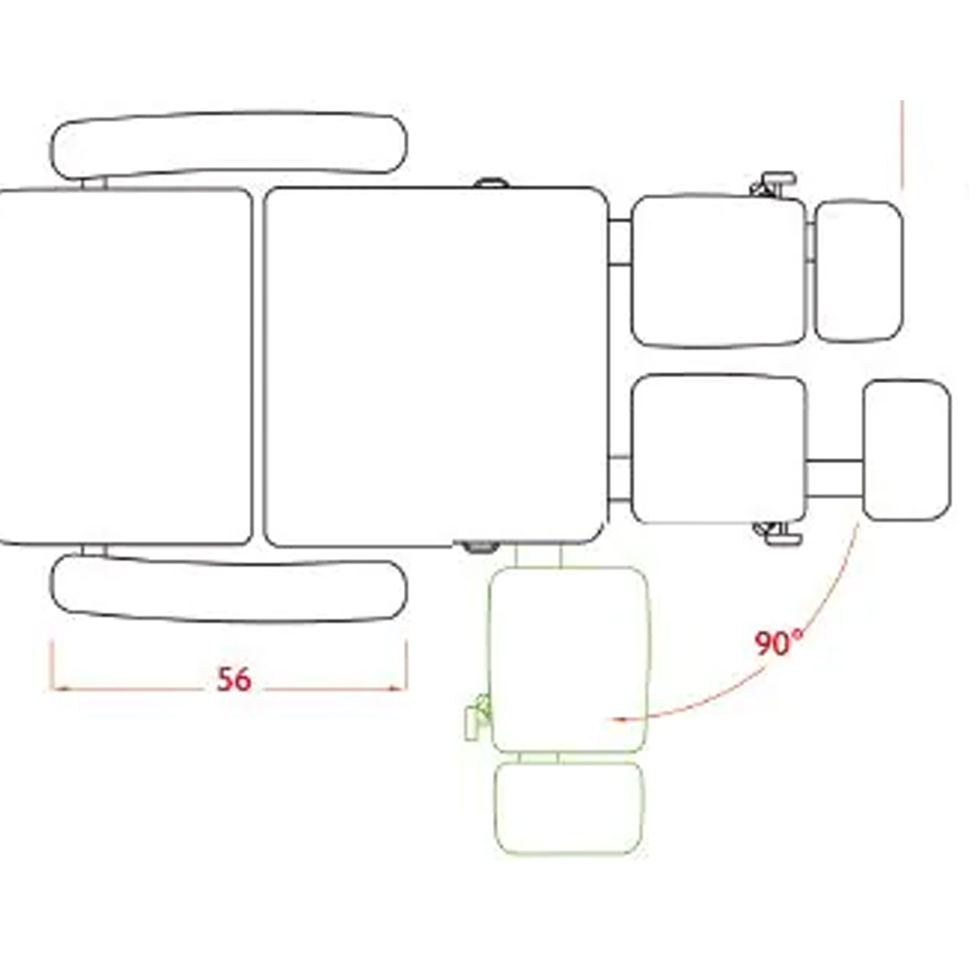 Podiatry treatment chair/couch Motion, 3 motors, white