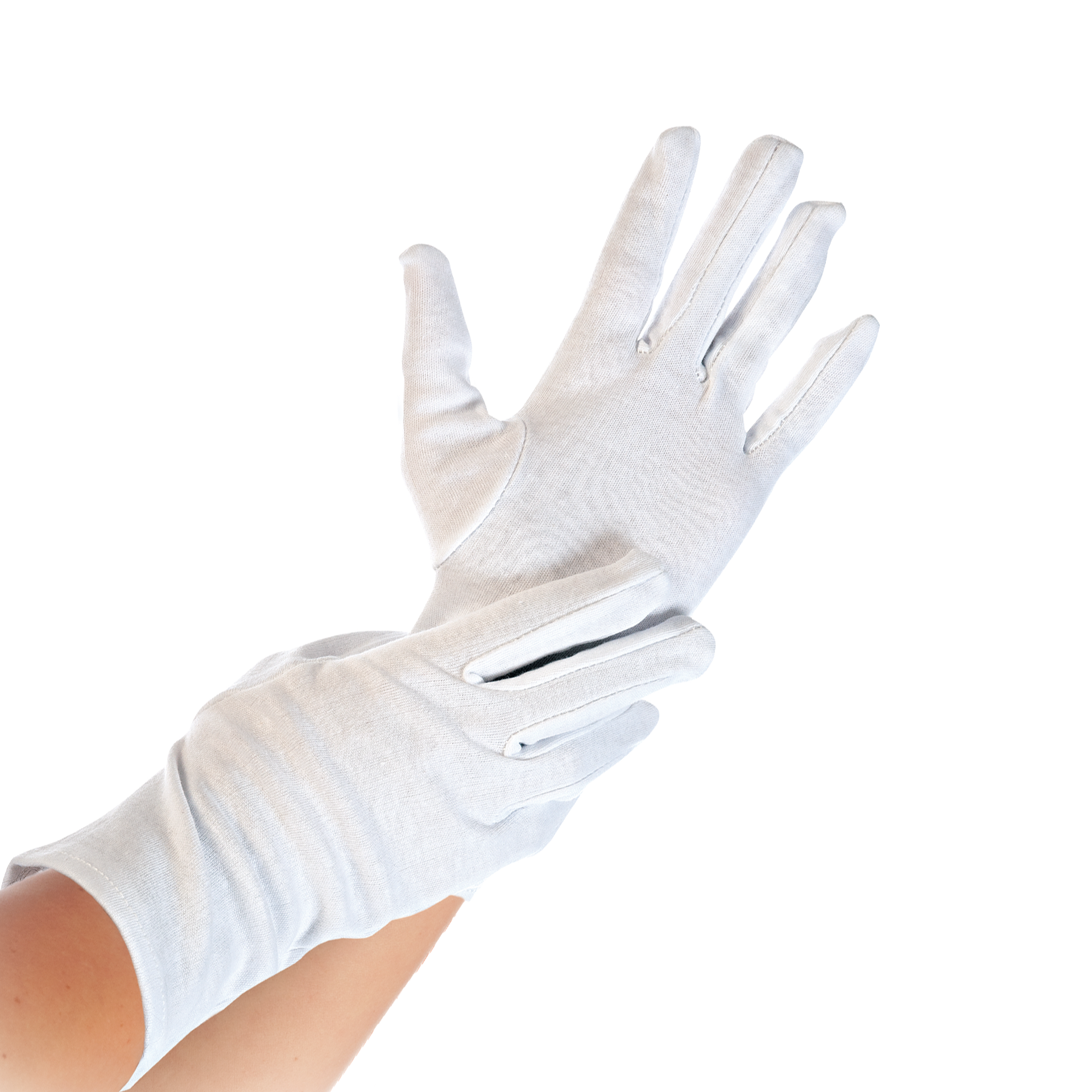 Baumwollhandschuhe, weiß, 12 Paar, Gr. L
