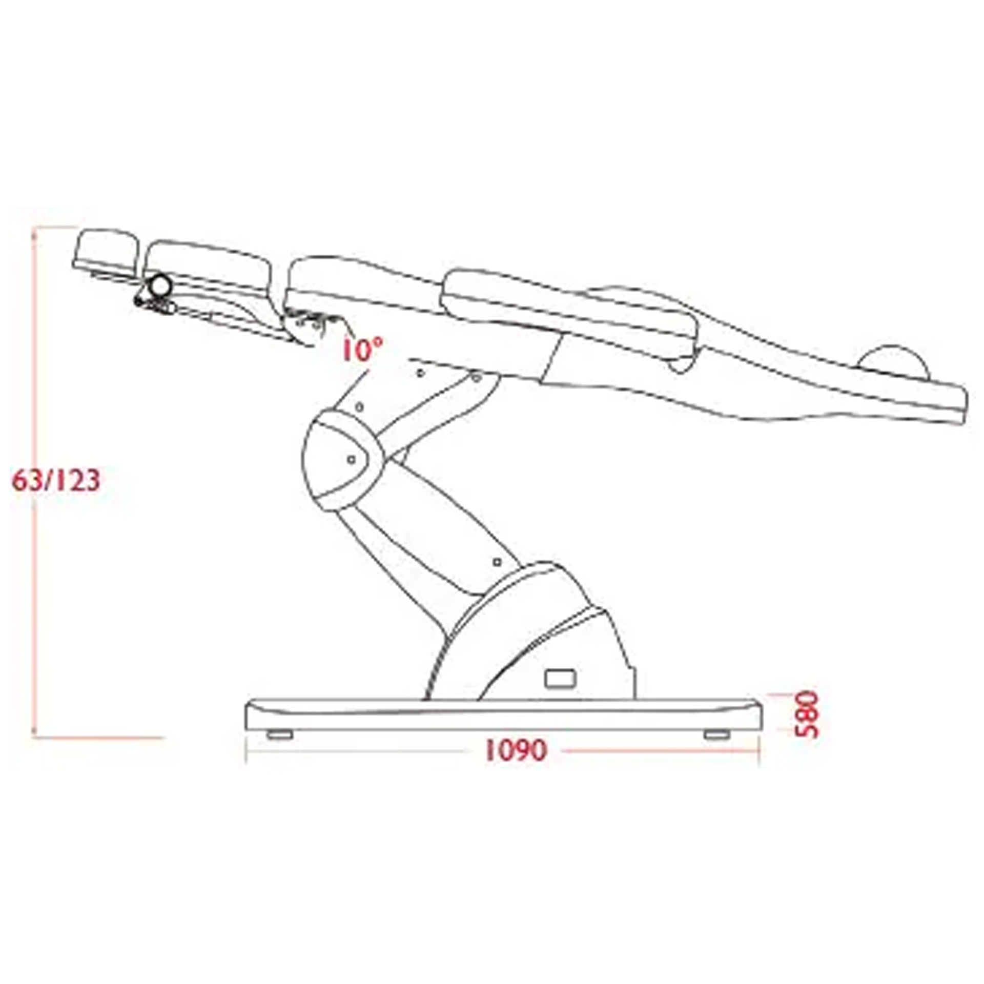 Behandlungsliege PodoComfort, 3 Motoren, grau