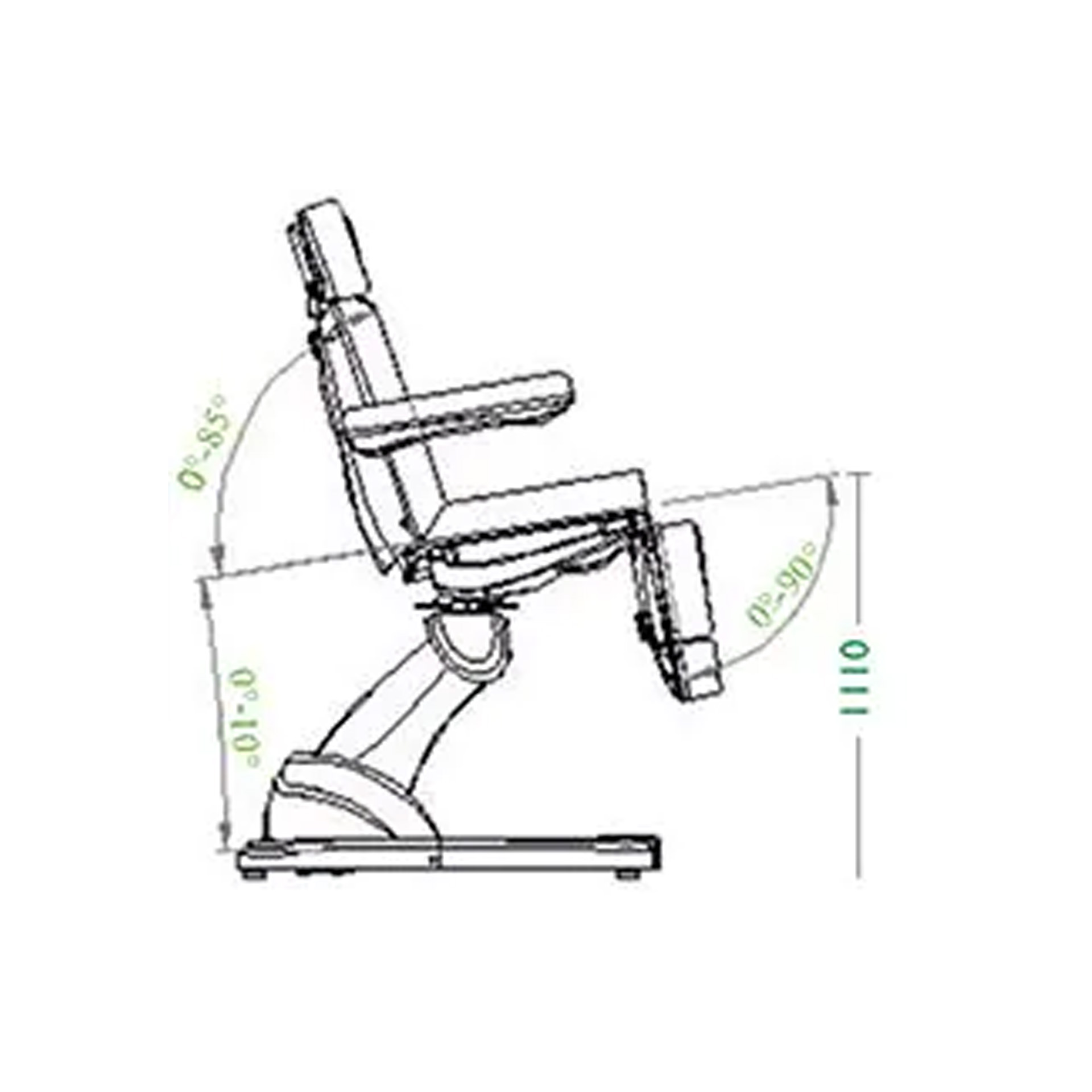 Beauty treatment couch Velvet Supreme, 4 motors, heating, memory, white